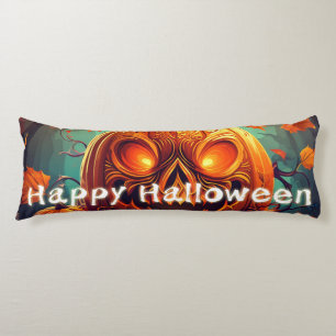 Glowing Eyes Jack-o-Lantern Halloween Art Body Cushion
