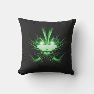Glowing Eyes Luminous Blue Creature  Outdoor Cushion