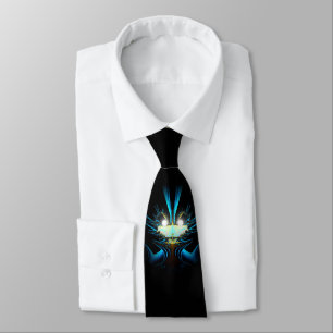 Glowing Eyes Luminous Blue Creature  Tie