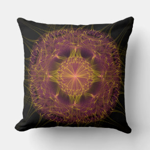 Glowing fairy fractal pattern cushion