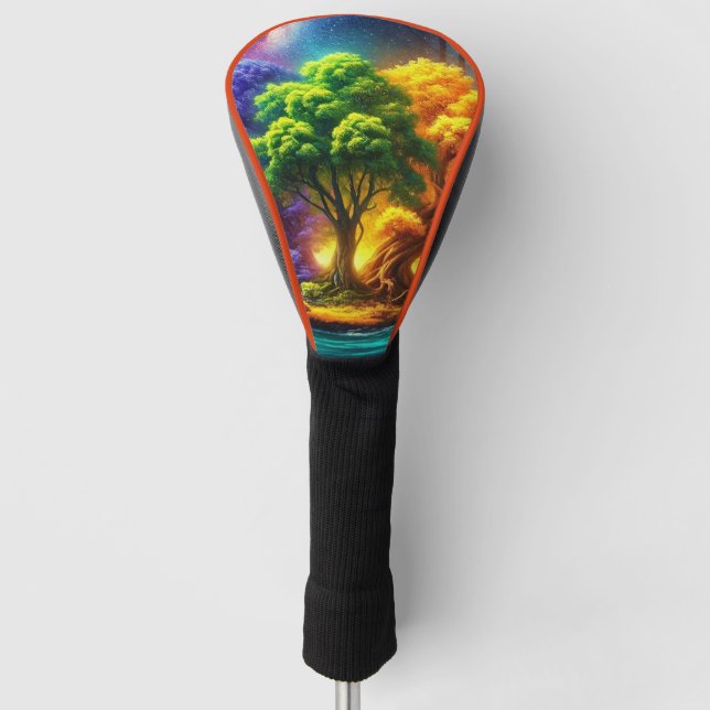 Glowing Fantasy Tree Scene Golf Head Cover (Front)