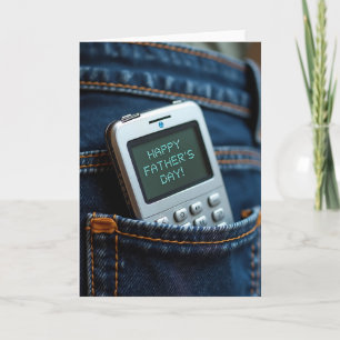 Glowing Fathers Day Denim Card