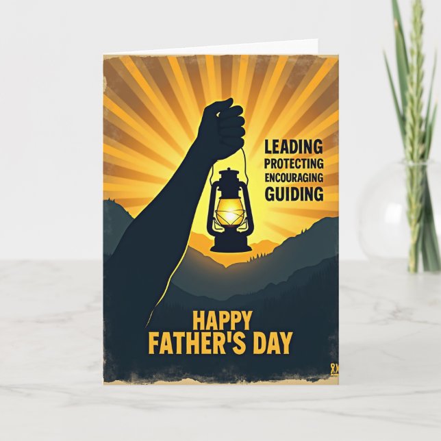 Glowing Fathers Day Scene Card (Front)