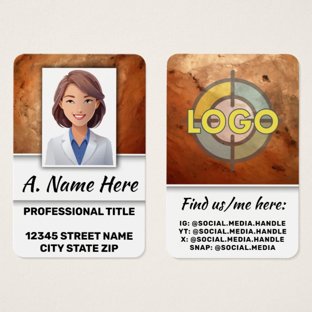 Glowing Faux Stone Template for Spa & Aesthetics (Front & Back)