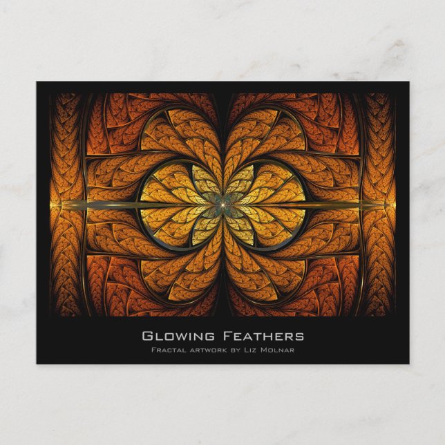 Glowing Feathers Fractal Artist Card (Front)