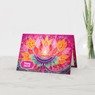 Glowing Festivities: A Diwali Celebration Holiday Card