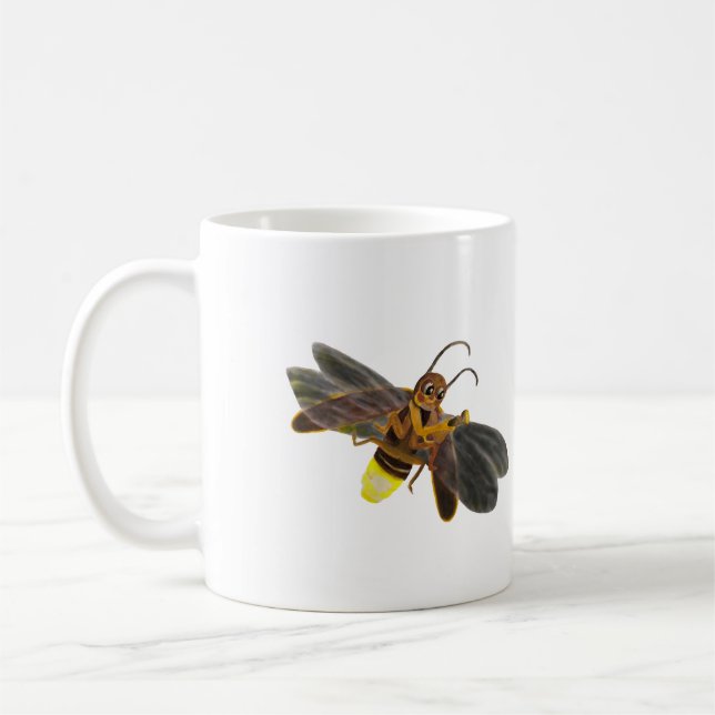Glowing Firefly Lampyridae Coffee Mug (Left)