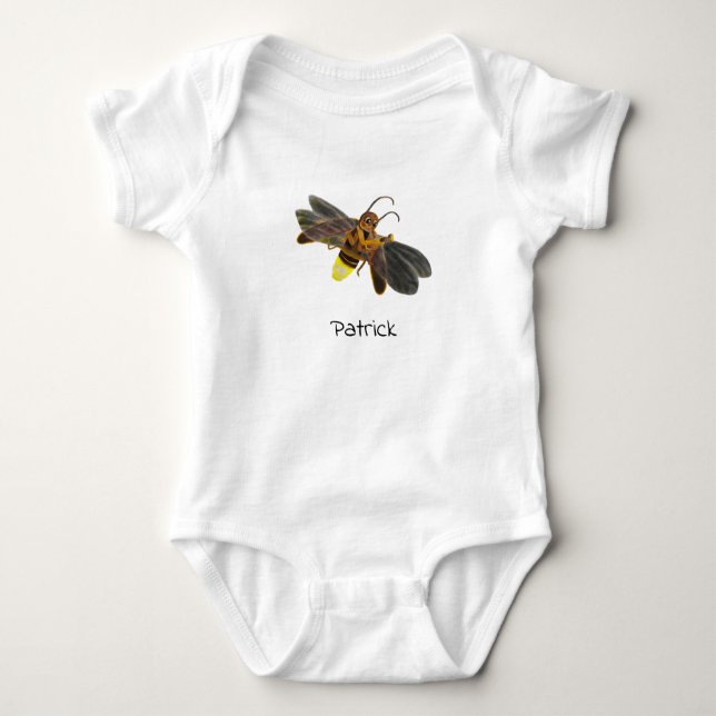Glowing Firefly Lampyridae Personalised Baby Bodysuit (Front)