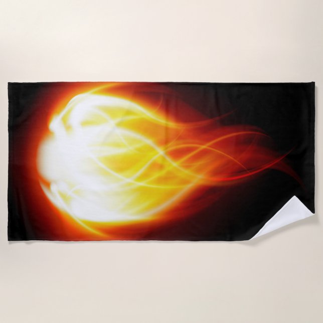 Glowing Flames Beach Towel (Front)