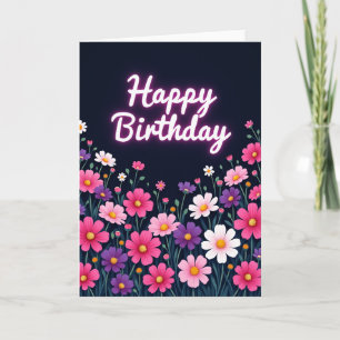 Glowing Floral Birthday Card
