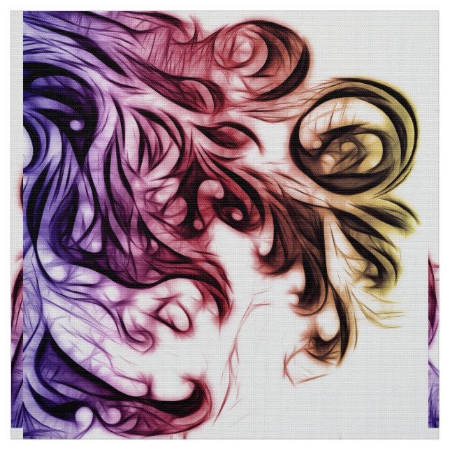 Glowing Floral Invert In Colour Fabric (Swatch)