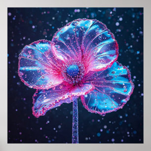 Glowing Flower With Vibrant Petals Poster