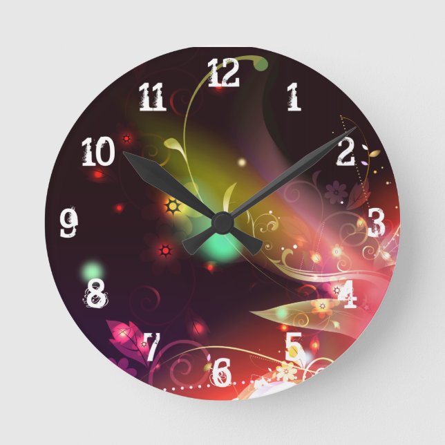 Glowing Flowers & Flourishes: Wall Clock (Front)