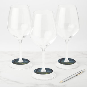 Glowing Forest Fireflies Wine Glass Tag
