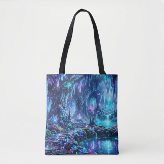 Glowing Forest with Lake Tote Bag