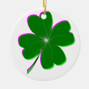 Glowing Four Leaf Clover Ceramic Tree Decoration