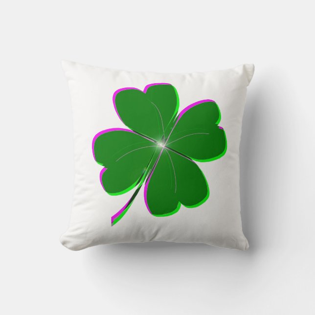 Glowing Four Leaf Clover Cushion (Front)