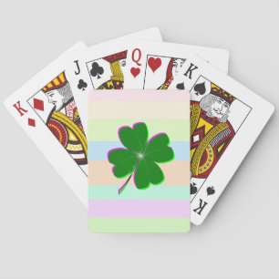 Glowing Four Leaf Clover Playing Cards