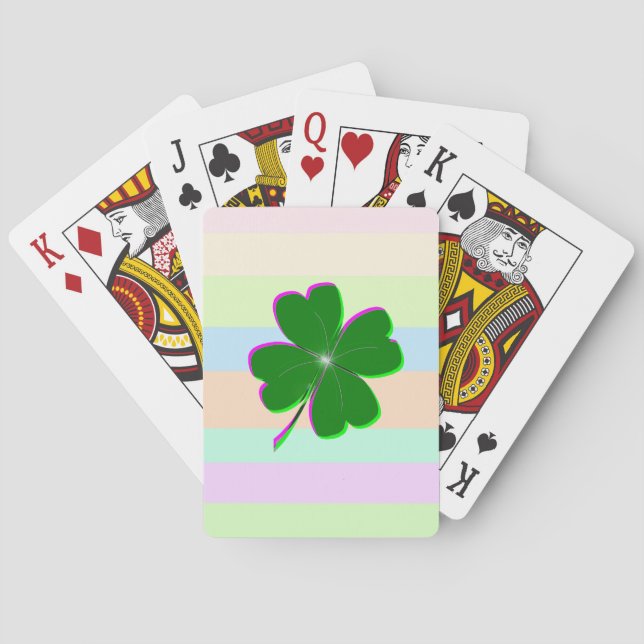 Glowing Four Leaf Clover Playing Cards (Back)