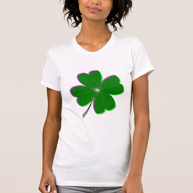 Glowing Four Leaf Clover T-Shirt (Front)