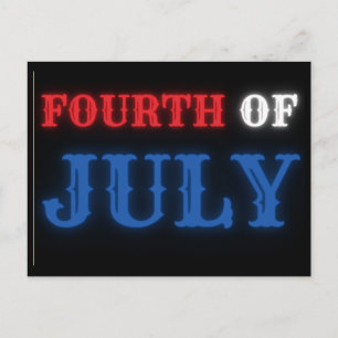 Glowing Fourth Of July Postcard