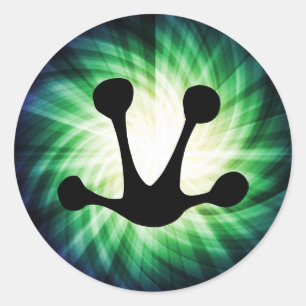 Glowing Frog Foot Print Classic Round Sticker