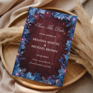 Glowing Frosted Foliage Around Save The Date