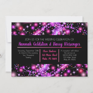 GLOWING GALAXY PINK Wedding Invitation