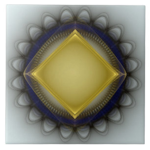 Glowing geometric ornament ceramic tile