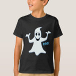 Glowing GHOST Boo! Design T-Shirt<br><div class="desc">For almost any use,  an adorably cute blue glowing cartoon GHOST design with the word Boo! Good to use on any light or dark surface,  for children or adults. Happy Trick or Treating.</div>