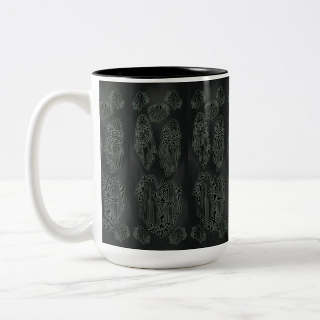 Glowing Ghosts Two-Tone Coffee Mug (Left)
