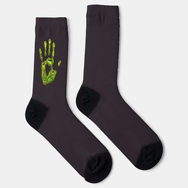 Glowing Ghoul Handprint Socks (Right)