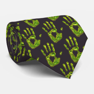 Glowing Ghoul Handprint Tie