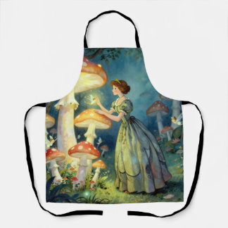 Glowing giant mushroom garden apron