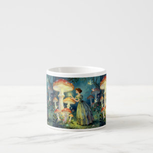 Glowing giant mushroom garden espresso cup
