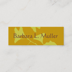 Glowing Ginkgo Tree Branch with Leaves Mini Business Card