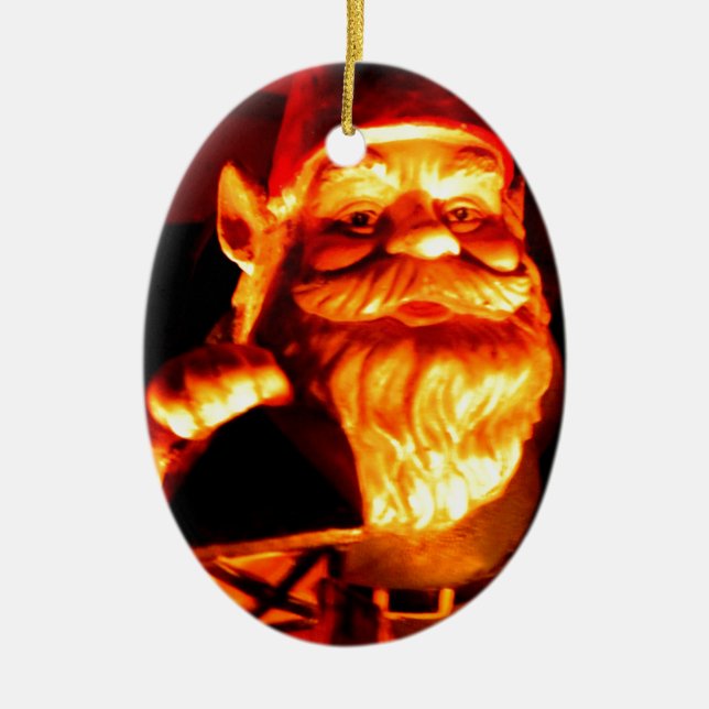 Glowing Gnome Ceramic Tree Decoration (Front)