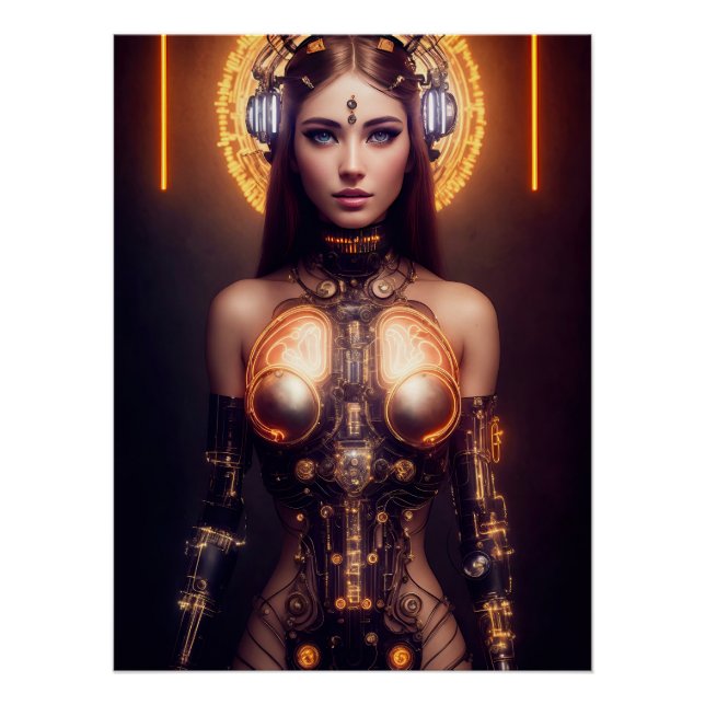 Glowing Goddess Cyborg Poster (Front)