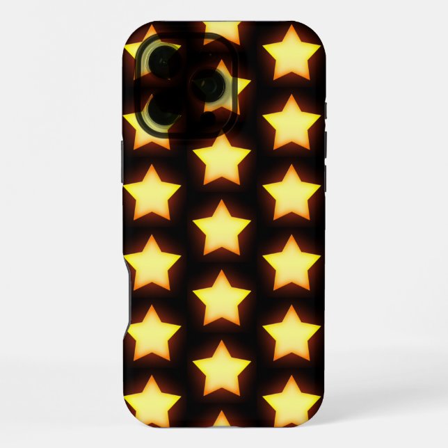 Glowing Golden Star Pattern iPhone Case (Back)