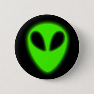 Glowing Green Alien Button
