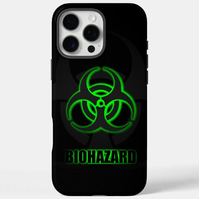 Glowing Green Biohazard Symbol Case-Mate iPhone Case (Back)