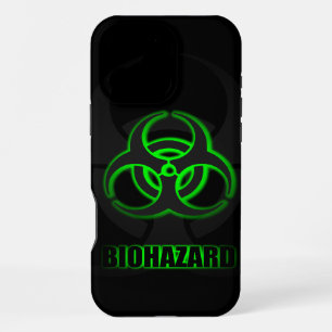 Glowing Green Biohazard Symbol iPhone Case
