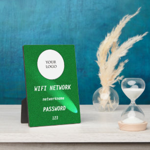 Glowing Green Leather Share Wifi Internet Plaque