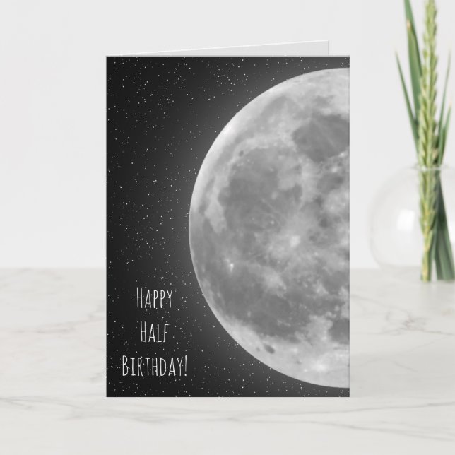 glowing half moon birthday card (Front)