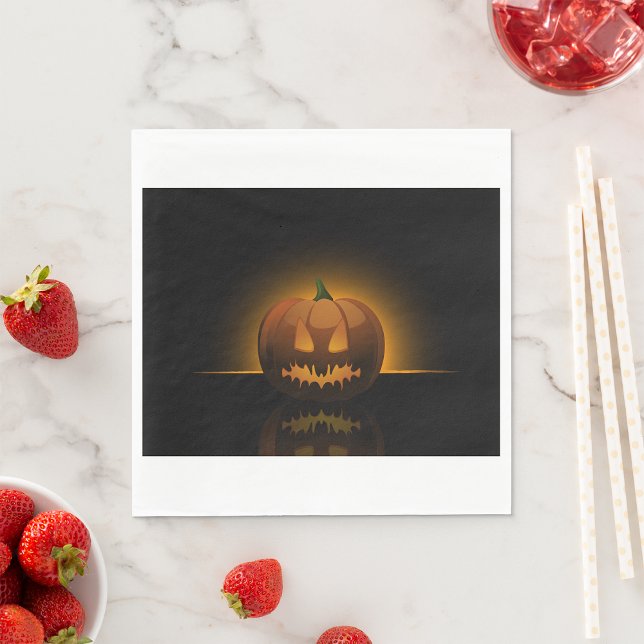 Glowing Halloween Pumpkin Paper Napkins (Creator Uploaded)