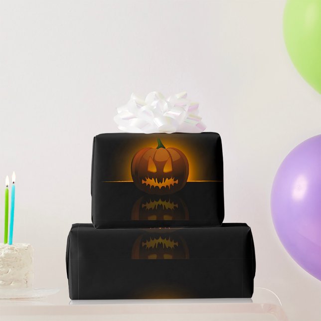 Glowing Halloween Pumpkin Wrapping Paper (Creator Uploaded)