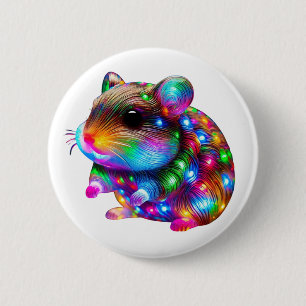 Glowing Hamster 6 Cm Round Badge
