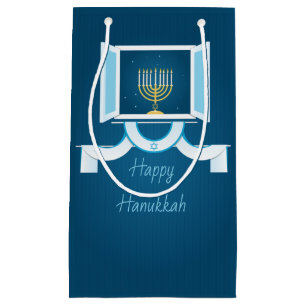 Glowing Hanukkah Lights Small Gift Bag