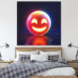 Glowing Happy Orb Emoji Canvas Print