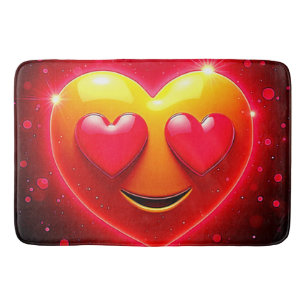Glowing Heart Eyes Emotion Bath Mat